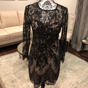 Lace detailed mini dress